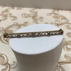 14k Antique Art Deco Bar Brooch
